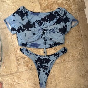 Blue tie dye bikini